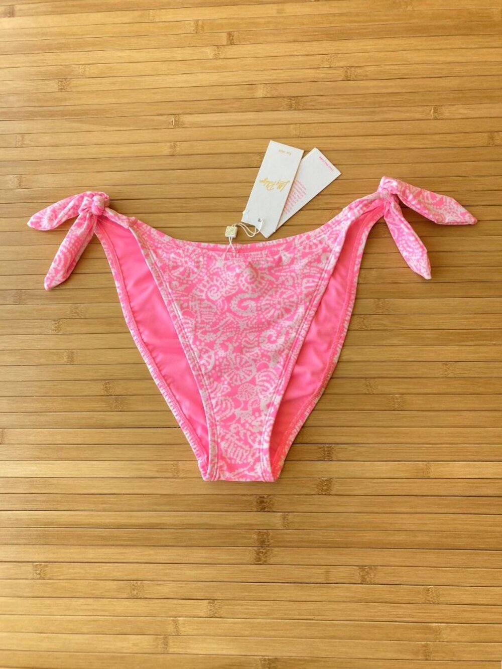 Lilly Pulitzer Roga Bikini Swim Bottom Side Ties 10 Rousseau Pink NWT